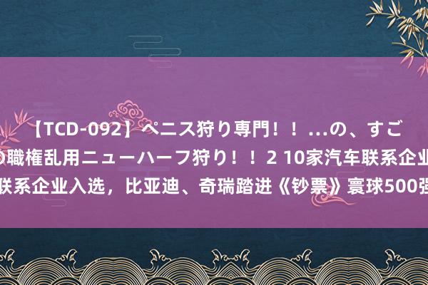 【TCD-092】ペニス狩り専門！！…の、すごい痴女万引きGメン達の職権乱用ニューハーフ狩り！！2 10家汽车联系企业入选，比亚迪、奇瑞踏进《钞票》寰球500强，日均营收过亿