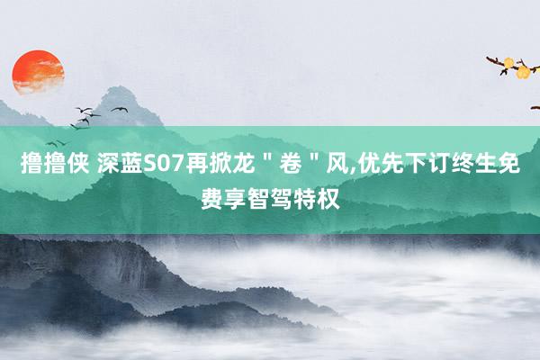 撸撸侠 深蓝S07再掀龙＂卷＂风，优先下订终生免费享智驾特权