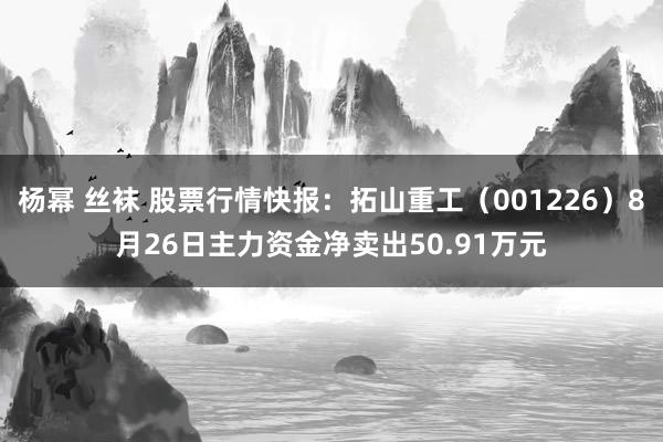 杨幂 丝袜 股票行情快报：拓山重工（001226）8月26日主力资金净卖出50.91万元