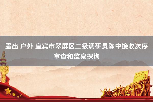 露出 户外 宜宾市翠屏区二级调研员陈中接收次序审查和监察探询