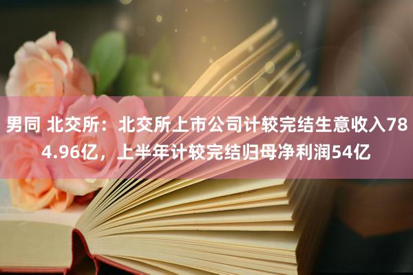 男同 北交所：北交所上市公司计较完结生意收入784.96亿，上半年计较完结归母净利润54亿