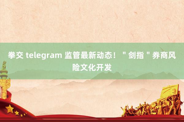 拳交 telegram 监管最新动态！＂剑指＂券商风险文化开发