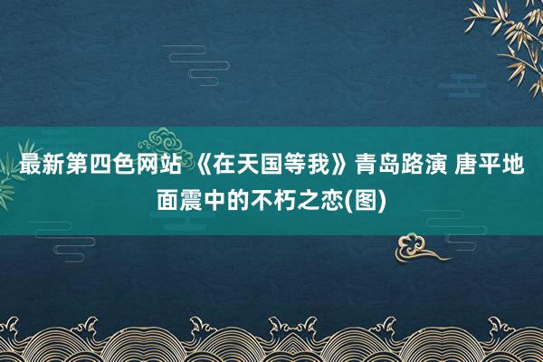 最新第四色网站 《在天国等我》青岛路演 唐平地面震中的不朽之恋(图)